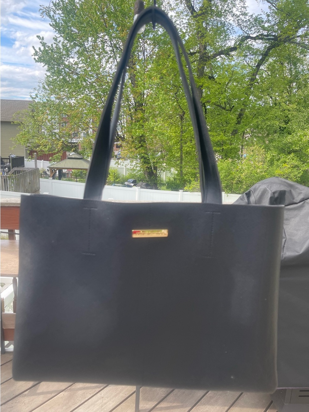 Black Leather Tote Bag